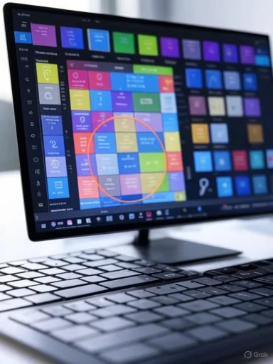 A computer monitor displays a colorful, organized digital calendar or scheduling app. A computer monitor displays a colorful, organized digital calendar or scheduling app.
