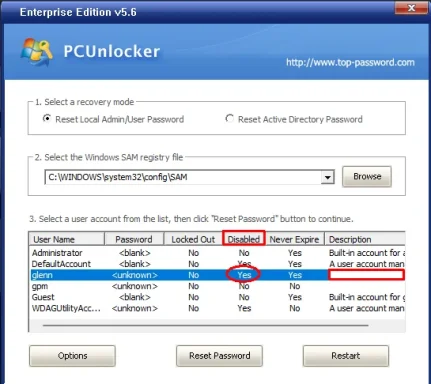 PCUlocker - Disabled User glenn on Dell.webp