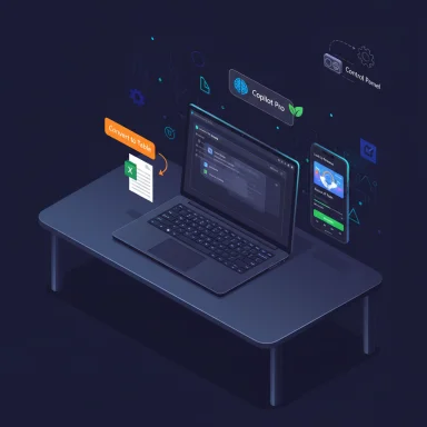 Futuristic laptop on a desk with holographic AI UI panels and a Convert to Table prompt. Futuristic laptop on a desk with holographic AI UI panels and a Convert to Table prompt.