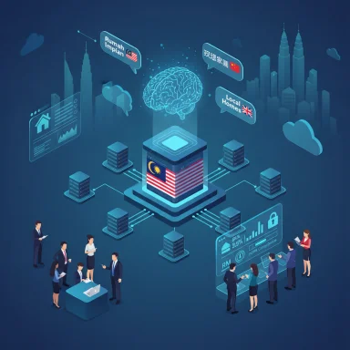 Malaysia-based AI data hub powering global housing and finance in a futuristic city.