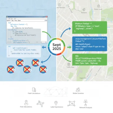 Infographic of a Sept 2025 GIS data workflow with code blocks and a map backdrop. Infographic of a Sept 2025 GIS data workflow with code blocks and a map backdrop.