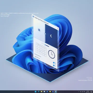 A translucent floating window atop a blue abstract Windows 11 wallpaper.