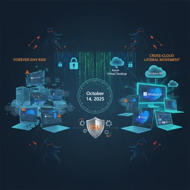 Cybersecurity infographic illustrating cross-cloud lateral movement and Forever-Day risk on Oct 14, 2025. Cybersecurity infographic illustrating cross-cloud lateral movement and Forever-Day risk on Oct 14, 2025.