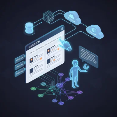 Futuristic AI-powered dashboard linked to cloud storage and a neural-network graph.