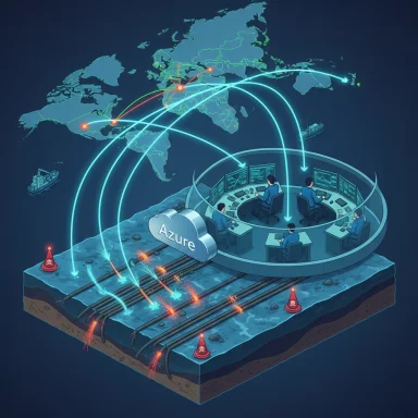 Azure cloud connects global data centers via undersea fiber-optic cables.