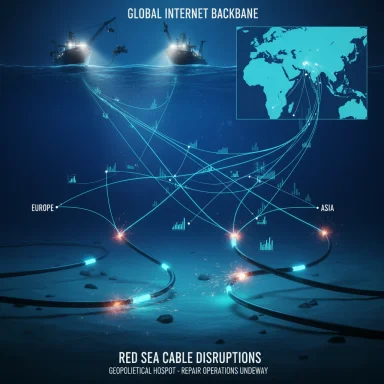 Red Sea undersea cables disrupt the global internet backbone linking Europe and Asia.