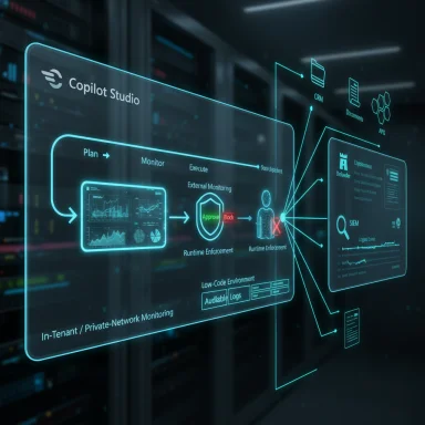 Futuristic holographic security dashboard displayed in a data center.