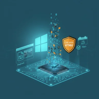 Futuristic cybersecurity illustration: a microchip on a circuit board with a CVE-2025-47980 shield and July 2025 patch. Futuristic cybersecurity illustration: a microchip on a circuit board with a CVE-2025-47980 shield and July 2025 patch.