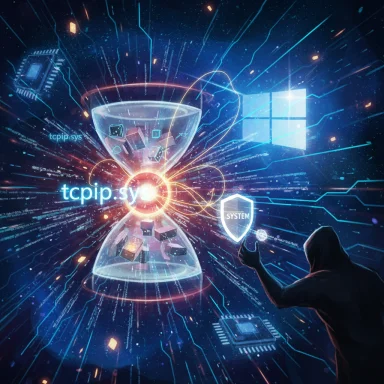 A hooded figure reaches toward a glowing SYSTEM shield amid streams of digital data.