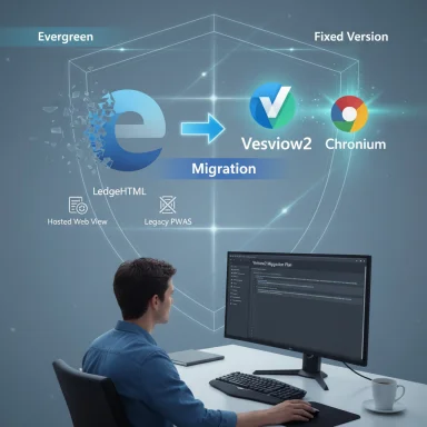 Tech worker oversees migrating from Internet Explorer to Vesview2 and Chromium in an evergreen migration workflow.