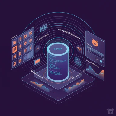 Futuristic holographic dashboard showing code, security data and system metrics.