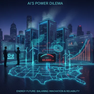 A futuristic city harnessing an AI-driven energy grid with holographic data displays.