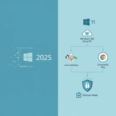 Windows 11 Cloud PC enables Linux Desktop or ChromeOS Flex, guiding the final decision.