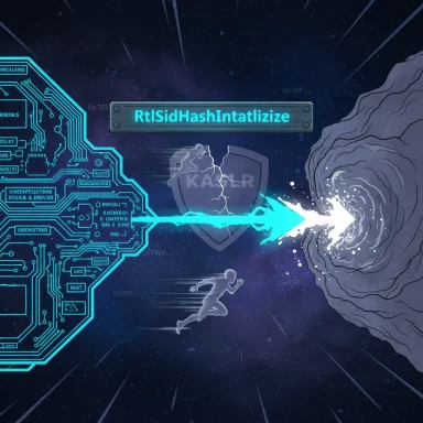Neon circuit-board beam shoots across space toward a swirling vortex, as runners flee.