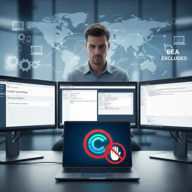 Security analyst at a multi-monitor setup with a world-map hologram.