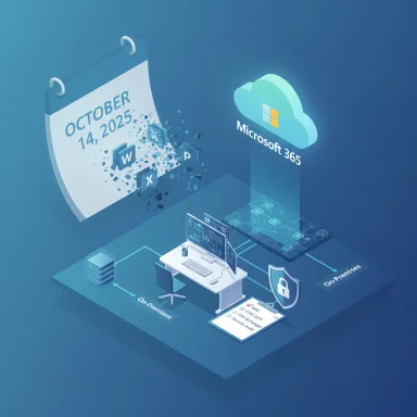 Isometric illustration of Microsoft 365 cloud integration with on‑premises setup and a calendar.