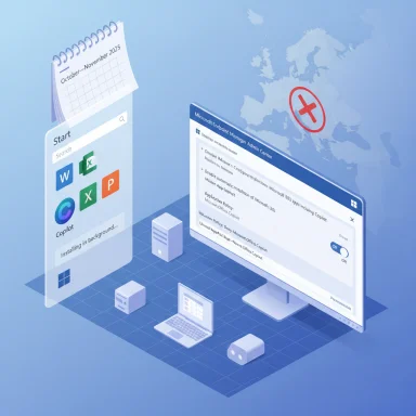 Isometric tech workspace with app tiles, calendar, and security dashboard against a Europe map with a red alert.