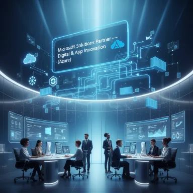 A futuristic control room bathed in blue light with teams at holographic data displays.