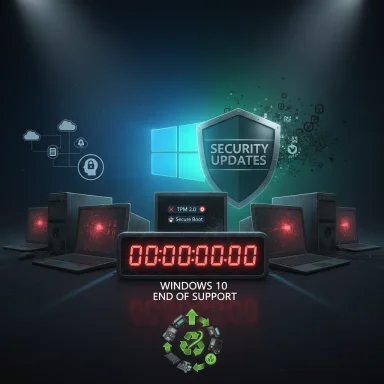 Countdown to Windows 10 end of support as security updates fade for aging PCs.