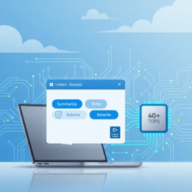 A futuristic laptop displays an AI writing assistant UI against a blue circuit-board background.