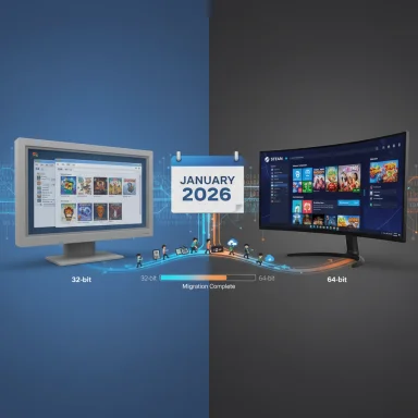 January 2026: migration from 32-bit to 64-bit systems.