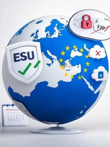 Global security concept: EU globe with ESU shield and cloud lock icon. Global security concept: EU globe with ESU shield and cloud lock icon.