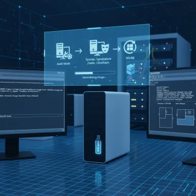 A futuristic workstation with a holographic data display above a central server tower.