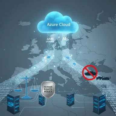 Azure Cloud powers AI and storage across Europe, safeguarded by a human rights policy.
