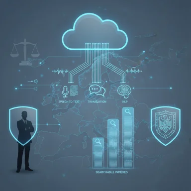Cloud-based AI platform offering speech-to-text, translation, NLP, with security shields.