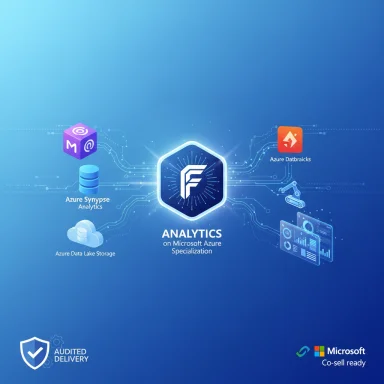 Azure analytics hub linking Synapse, Databricks, and Data Lake Storage services.