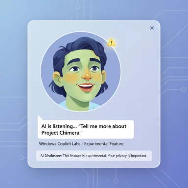 An AI assistant avatar on a blue panel says, 'AI is listening... Tell me more about Project Chimera.'