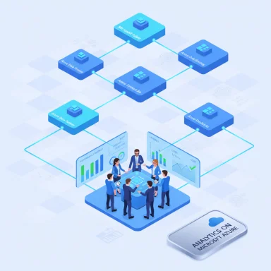 A team collaborates on analytics using Microsoft Azure’s cloud data services.