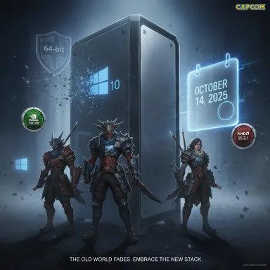 Three armored warriors guard a massive Windows 10 server glowing with October 14, 2025.
