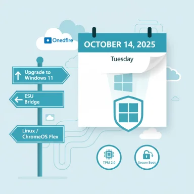 Tech calendar highlighting Windows 11 upgrade options, Linux/ChromeOS Flex, TPM 2.0 and Secure Boot.