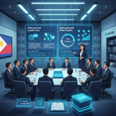 A futuristic boardroom where a woman presents data on holographic screens to executives.