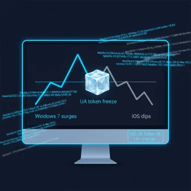 Neon-glow computer monitor displaying a UA token freeze with a fluctuating line graph.