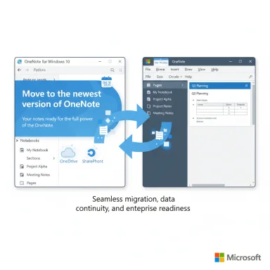 Seamless migration of OneNote data to the newest version for enterprise readiness.
