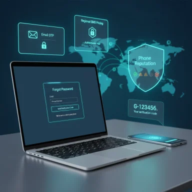 Futuristic security dashboard with holographic OTPs and a world map.