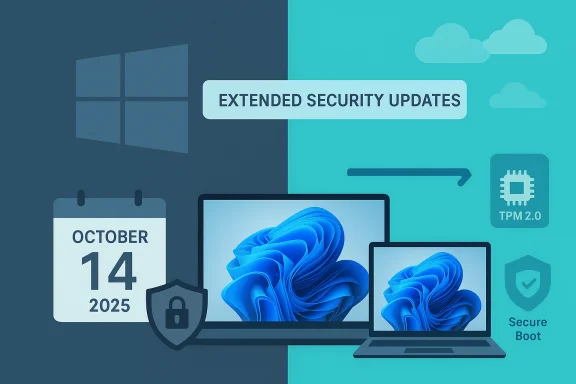 Windows devices receive extended security updates on October 14, 2025.