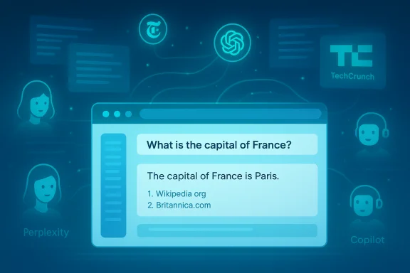 Blue digital chat window asks 'What is the capital of France?' with the answer 'Paris'. Blue digital chat window asks 'What is the capital of France?' with the answer 'Paris'.
