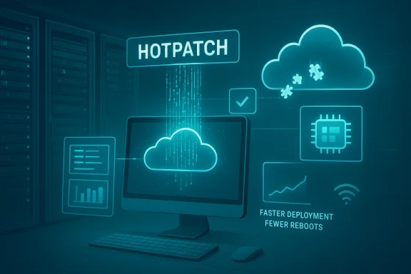 HOTPATCH cloud patching enables faster deployment and fewer reboots. HOTPATCH cloud patching enables faster deployment and fewer reboots.