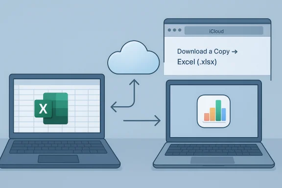 Cloud sync of a spreadsheet from Excel to Numbers via iCloud. Cloud sync of a spreadsheet from Excel to Numbers via iCloud.