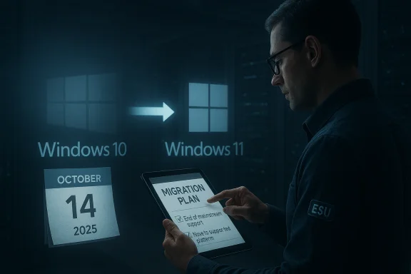 An IT professional reviews a Windows migration plan from Windows 10 to Windows 11.