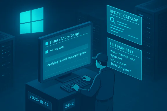 An IT technician applies a Windows image update in a data center.