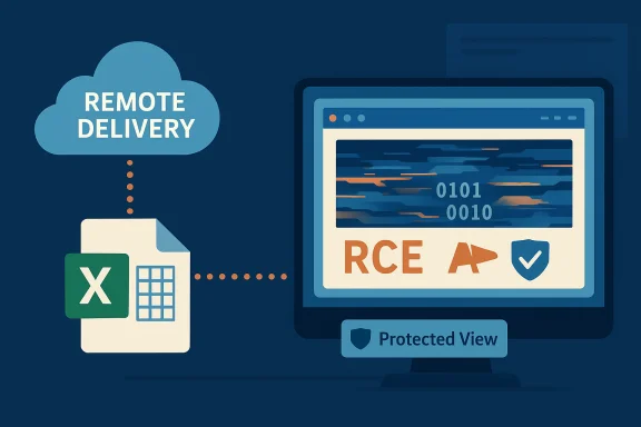 Cloud-based remote delivery of Excel files to a PC with Protected View.