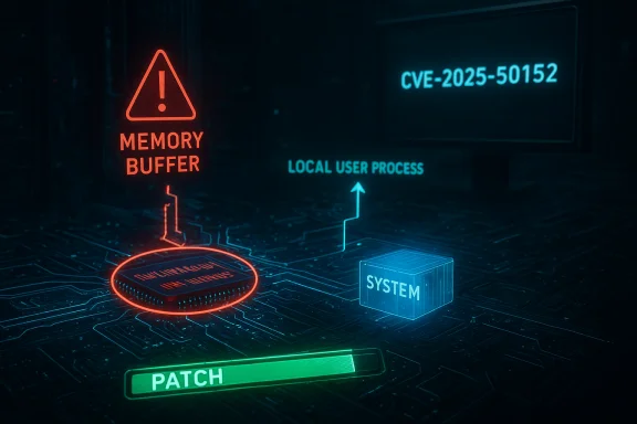 Neon holographic circuit diagram showing a memory buffer warning, system patch progress, and a local user process.