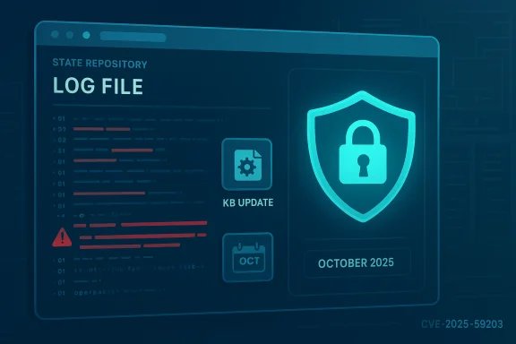 Cybersecurity dashboard shows a log file, shield icon, and October 2025 update. Cybersecurity dashboard shows a log file, shield icon, and October 2025 update.