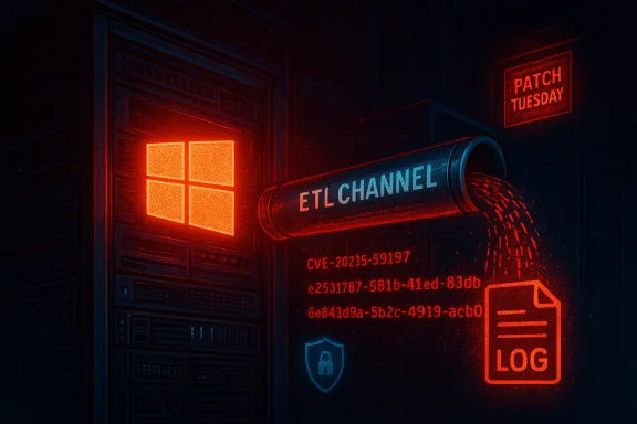Dark data center with an ETL CHANNEL pipe spilling red code into a log file. Dark data center with an ETL CHANNEL pipe spilling red code into a log file.