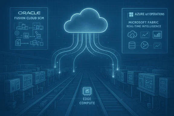Neon blue cloud above a data center powering edge compute.