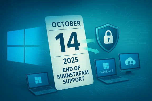 October 14, 2025 marks the end of Windows 11 mainstream support.